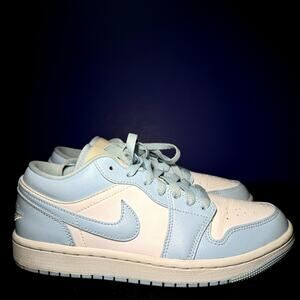 Wmns Nike Air Jordan 1 Low Ice Blue Women's Shoes - Size 7.5